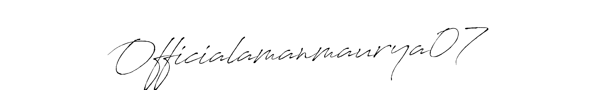 Design your own signature with our free online signature maker. With this signature software, you can create a handwritten (Antro_Vectra) signature for name Officialamanmaurya07. Officialamanmaurya07 signature style 6 images and pictures png