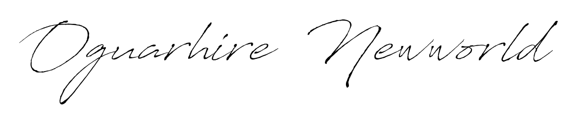 Transform the name Oguarhire  Newworld into a signature masterpiece using Antro_Vectra font. Ideal for photographers, artists, and creators looking for watermarks. Oguarhire  Newworld signature style 6 images and pictures png
