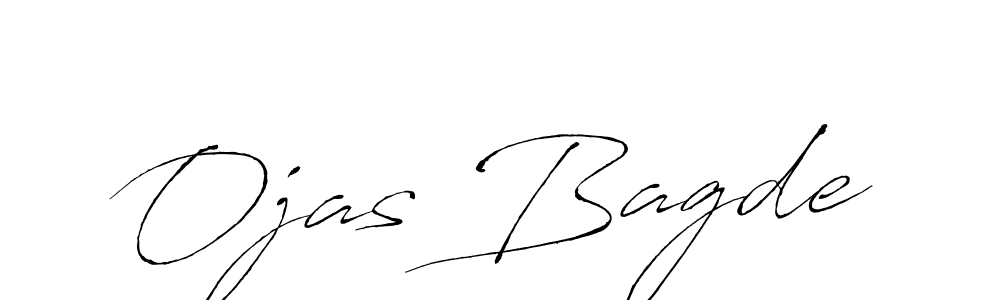 How to make Ojas Bagde name signature. Use Antro_Vectra style for creating short signs online. This is the latest handwritten sign. Ojas Bagde signature style 6 images and pictures png