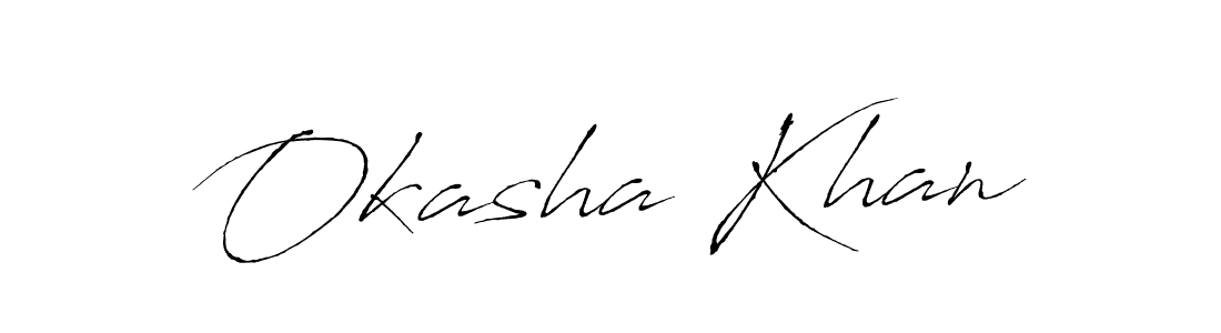 How to make Okasha Khan name signature. Use Antro_Vectra style for creating short signs online. This is the latest handwritten sign. Okasha Khan signature style 6 images and pictures png
