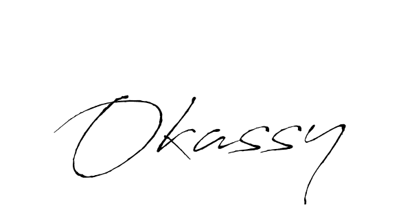 Make a beautiful signature design for name Okassy. With this signature (Antro_Vectra) style, you can create a handwritten signature for free. Okassy signature style 6 images and pictures png