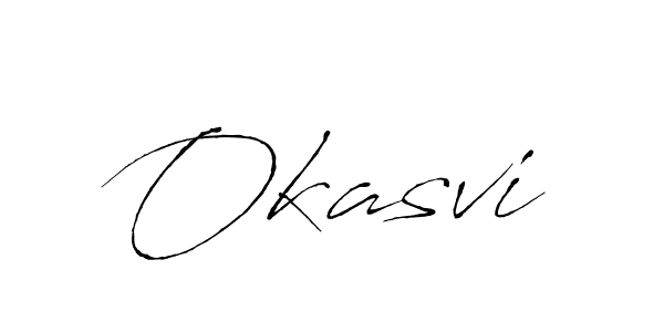 if you are searching for the best signature style for your name Okasvi. so please give up your signature search. here we have designed multiple signature styles  using Antro_Vectra. Okasvi signature style 6 images and pictures png