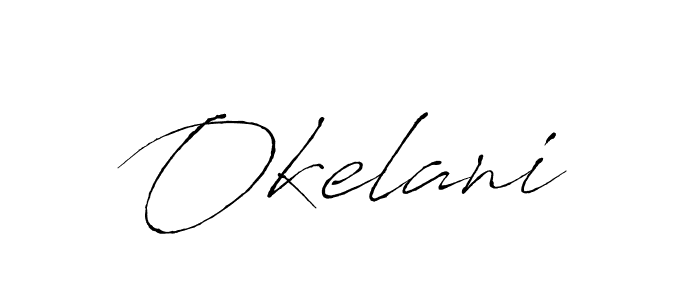 How to make Okelani signature? Antro_Vectra is a professional autograph style. Create handwritten signature for Okelani name. Okelani signature style 6 images and pictures png