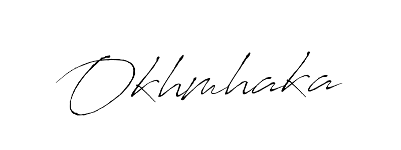 Make a beautiful signature design for name Okhmhaka. With this signature (Antro_Vectra) style, you can create a handwritten signature for free. Okhmhaka signature style 6 images and pictures png