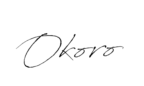 Create a beautiful signature design for name Okoro. With this signature (Antro_Vectra) fonts, you can make a handwritten signature for free. Okoro signature style 6 images and pictures png