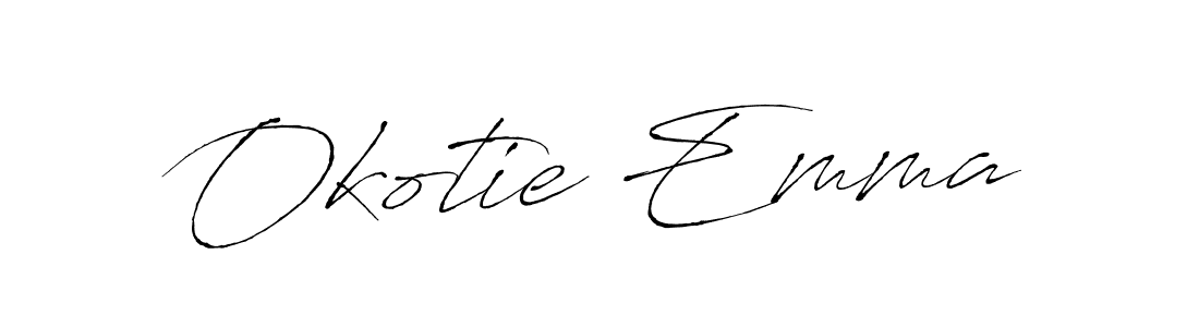 The best way (Antro_Vectra) to make a short signature is to pick only two or three words in your name. The name Okotie Emma include a total of six letters. For converting this name. Okotie Emma signature style 6 images and pictures png