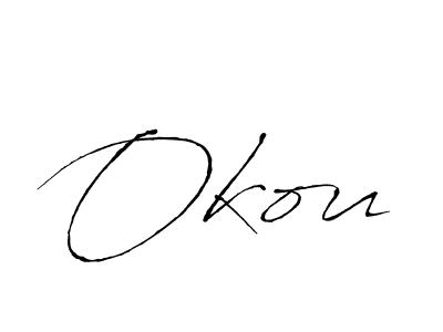 How to make Okou name signature. Use Antro_Vectra style for creating short signs online. This is the latest handwritten sign. Okou signature style 6 images and pictures png