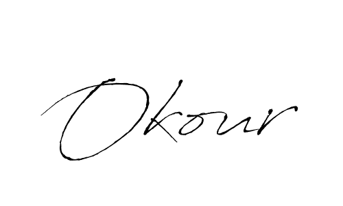 Make a beautiful signature design for name Okour. With this signature (Antro_Vectra) style, you can create a handwritten signature for free. Okour signature style 6 images and pictures png