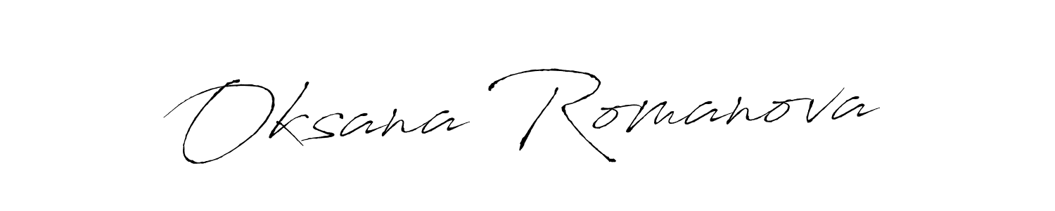 How to make Oksana Romanova name signature. Use Antro_Vectra style for creating short signs online. This is the latest handwritten sign. Oksana Romanova signature style 6 images and pictures png