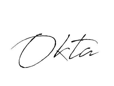 How to make Okta name signature. Use Antro_Vectra style for creating short signs online. This is the latest handwritten sign. Okta signature style 6 images and pictures png