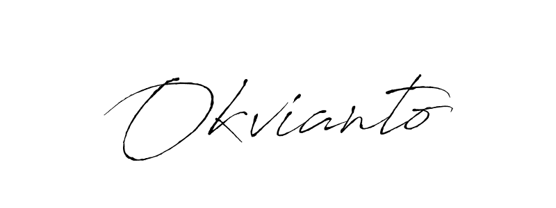 Make a beautiful signature design for name Okvianto. With this signature (Antro_Vectra) style, you can create a handwritten signature for free. Okvianto signature style 6 images and pictures png