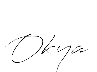 Design your own signature with our free online signature maker. With this signature software, you can create a handwritten (Antro_Vectra) signature for name Okya. Okya signature style 6 images and pictures png