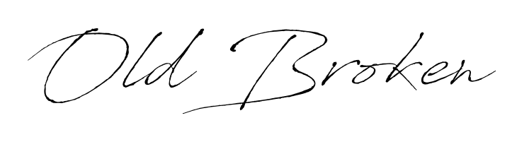 Express your personality with a custom Old Broken signature crafted with Antro_Vectra typography. Free transparent PNG download available. Old Broken signature style 6 images and pictures png