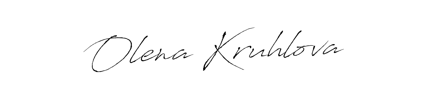 Olena Kruhlova stylish signature style. Best Handwritten Sign (Antro_Vectra) for my name. Handwritten Signature Collection Ideas for my name Olena Kruhlova. Olena Kruhlova signature style 6 images and pictures png