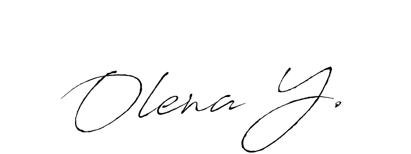 How to make Olena Y. name signature. Use Antro_Vectra style for creating short signs online. This is the latest handwritten sign. Olena Y. signature style 6 images and pictures png
