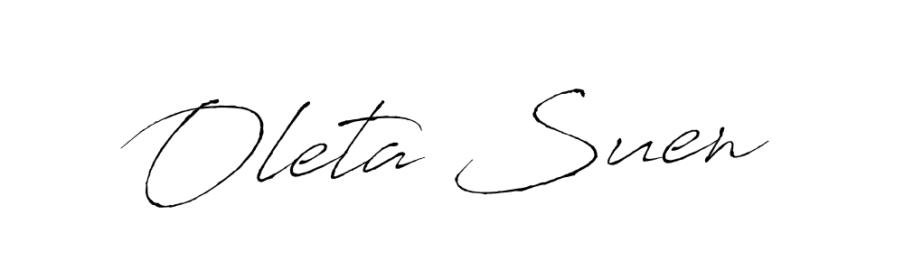 Make a beautiful signature design for name Oleta Suen. With this signature (Antro_Vectra) style, you can create a handwritten signature for free. Oleta Suen signature style 6 images and pictures png