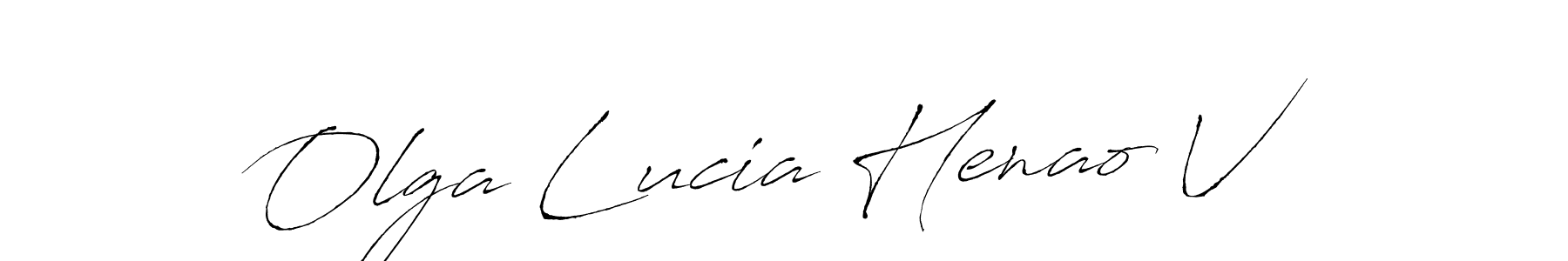 Also we have Olga Lucia Henao V name is the best signature style. Create professional handwritten signature collection using Antro_Vectra autograph style. Olga Lucia Henao V signature style 6 images and pictures png