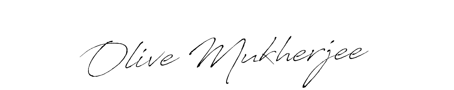Olive Mukherjee stylish signature style. Best Handwritten Sign (Antro_Vectra) for my name. Handwritten Signature Collection Ideas for my name Olive Mukherjee. Olive Mukherjee signature style 6 images and pictures png