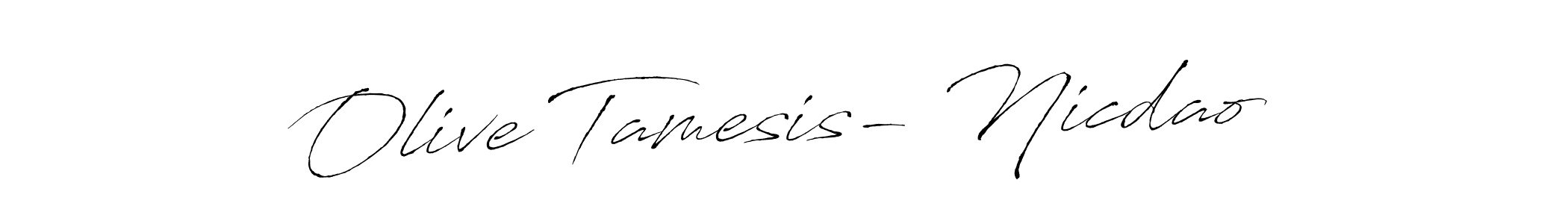 The best way (Antro_Vectra) to make a short signature is to pick only two or three words in your name. The name Olive Tamesis- Nicdao include a total of six letters. For converting this name. Olive Tamesis- Nicdao signature style 6 images and pictures png