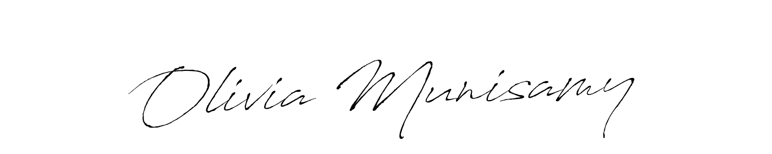 Create a beautiful signature design for name Olivia Munisamy. With this signature (Antro_Vectra) fonts, you can make a handwritten signature for free. Olivia Munisamy signature style 6 images and pictures png