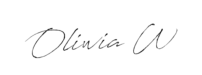 Make a beautiful signature design for name Oliwia W. With this signature (Antro_Vectra) style, you can create a handwritten signature for free. Oliwia W signature style 6 images and pictures png