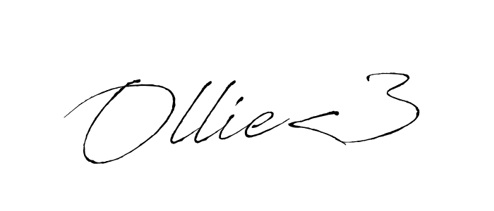 Also we have Ollie<3 name is the best signature style. Create professional handwritten signature collection using Antro_Vectra autograph style. Ollie<3 signature style 6 images and pictures png