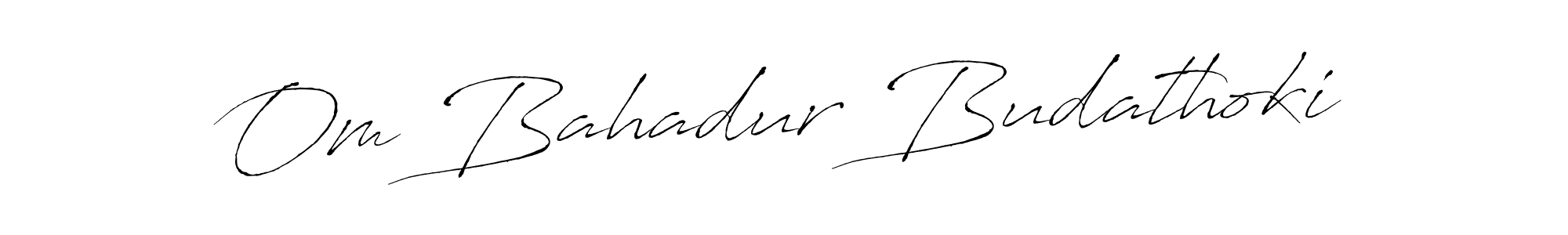 Create a beautiful signature design for name Om Bahadur Budathoki. With this signature (Antro_Vectra) fonts, you can make a handwritten signature for free. Om Bahadur Budathoki signature style 6 images and pictures png