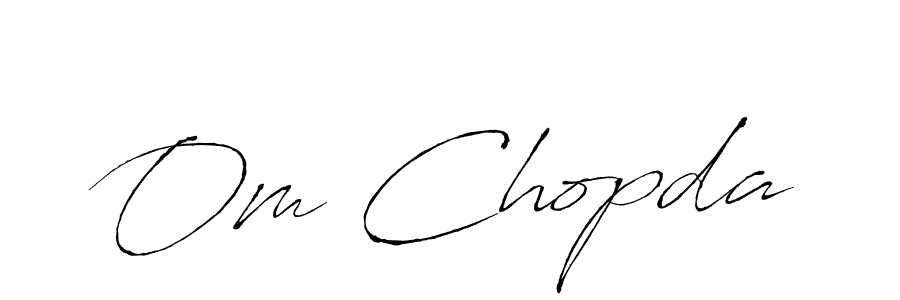 Also You can easily find your signature by using the search form. We will create Om Chopda name handwritten signature images for you free of cost using Antro_Vectra sign style. Om Chopda signature style 6 images and pictures png