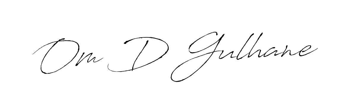 How to make Om D Gulhane name signature. Use Antro_Vectra style for creating short signs online. This is the latest handwritten sign. Om D Gulhane signature style 6 images and pictures png