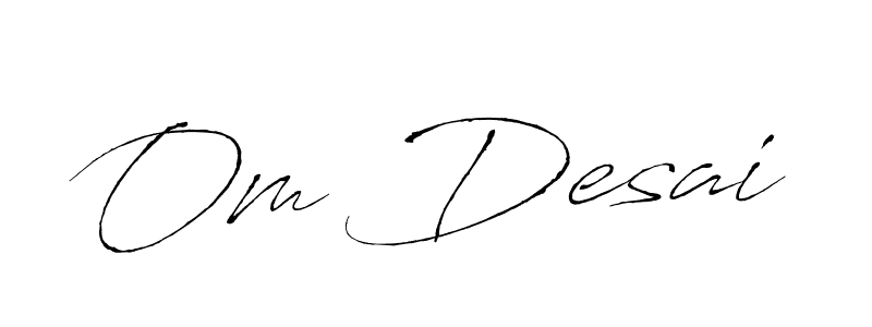 Make a beautiful signature design for name Om Desai. With this signature (Antro_Vectra) style, you can create a handwritten signature for free. Om Desai signature style 6 images and pictures png