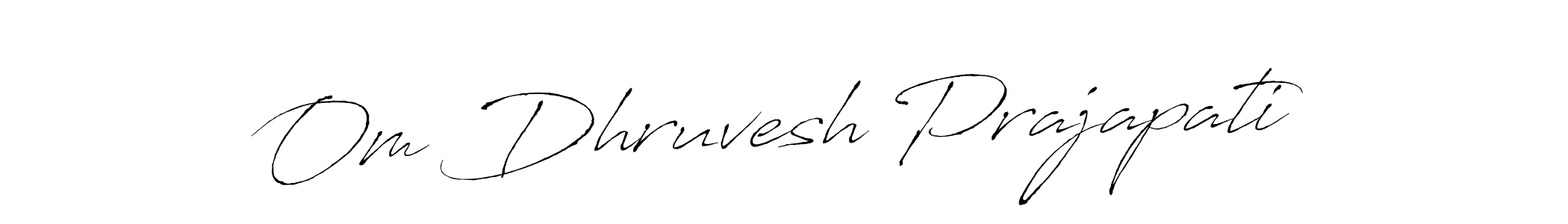 Antro_Vectra is a professional signature style that is perfect for those who want to add a touch of class to their signature. It is also a great choice for those who want to make their signature more unique. Get Om Dhruvesh Prajapati name to fancy signature for free. Om Dhruvesh Prajapati signature style 6 images and pictures png