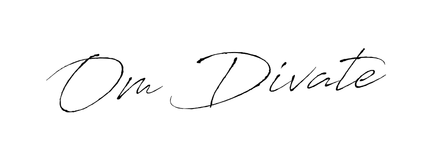 How to make Om Divate signature? Antro_Vectra is a professional autograph style. Create handwritten signature for Om Divate name. Om Divate signature style 6 images and pictures png