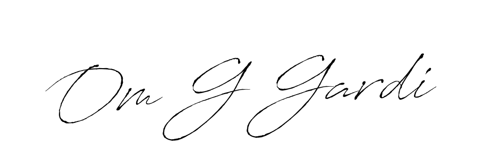 Also You can easily find your signature by using the search form. We will create Om G Gardi name handwritten signature images for you free of cost using Antro_Vectra sign style. Om G Gardi signature style 6 images and pictures png