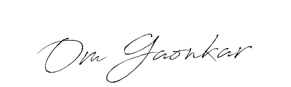 Om Gaonkar stylish signature style. Best Handwritten Sign (Antro_Vectra) for my name. Handwritten Signature Collection Ideas for my name Om Gaonkar. Om Gaonkar signature style 6 images and pictures png