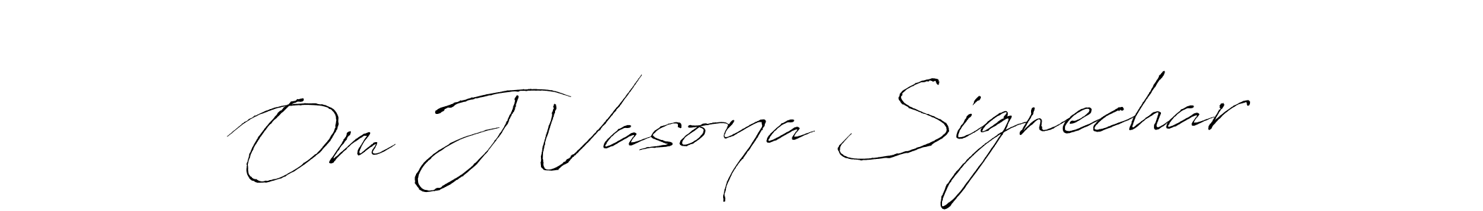 Antro_Vectra is a professional signature style that is perfect for those who want to add a touch of class to their signature. It is also a great choice for those who want to make their signature more unique. Get Om J Vasoya Signechar name to fancy signature for free. Om J Vasoya Signechar signature style 6 images and pictures png