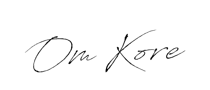 Antro_Vectra is a professional signature style that is perfect for those who want to add a touch of class to their signature. It is also a great choice for those who want to make their signature more unique. Get Om Kore name to fancy signature for free. Om Kore signature style 6 images and pictures png