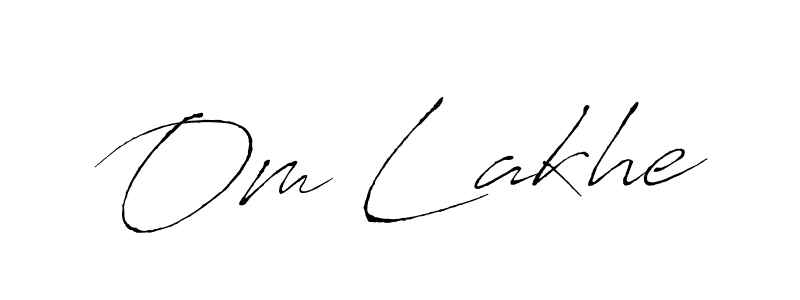 Antro_Vectra is a professional signature style that is perfect for those who want to add a touch of class to their signature. It is also a great choice for those who want to make their signature more unique. Get Om Lakhe name to fancy signature for free. Om Lakhe signature style 6 images and pictures png