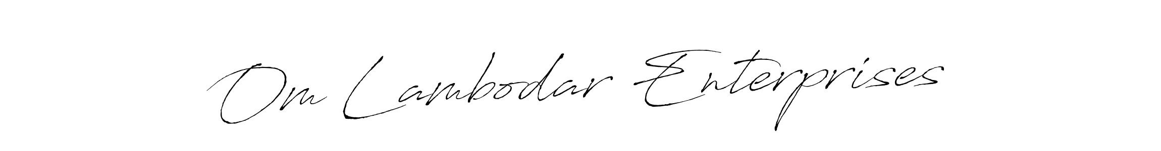 How to make Om Lambodar Enterprises name signature. Use Antro_Vectra style for creating short signs online. This is the latest handwritten sign. Om Lambodar Enterprises signature style 6 images and pictures png