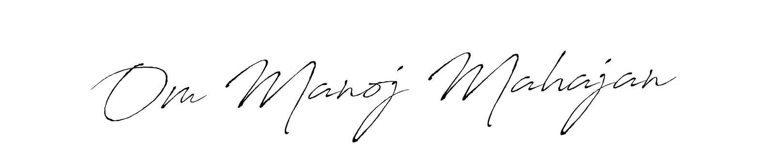 Create a beautiful signature design for name Om Manoj Mahajan. With this signature (Antro_Vectra) fonts, you can make a handwritten signature for free. Om Manoj Mahajan signature style 6 images and pictures png