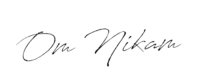 if you are searching for the best signature style for your name Om Nikam. so please give up your signature search. here we have designed multiple signature styles  using Antro_Vectra. Om Nikam signature style 6 images and pictures png