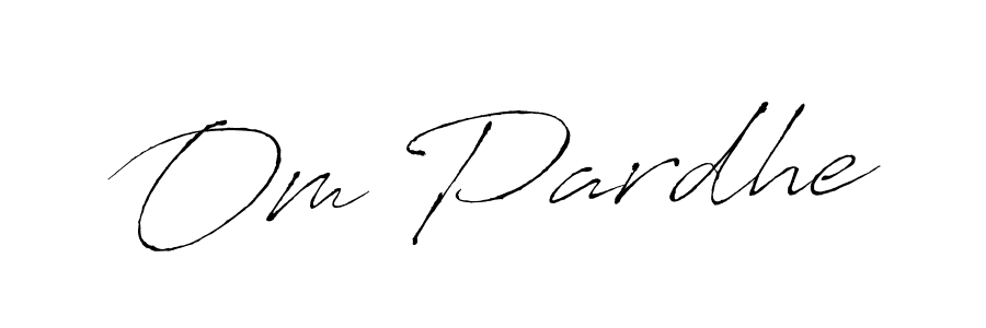 The best way (Antro_Vectra) to make a short signature is to pick only two or three words in your name. The name Om Pardhe include a total of six letters. For converting this name. Om Pardhe signature style 6 images and pictures png