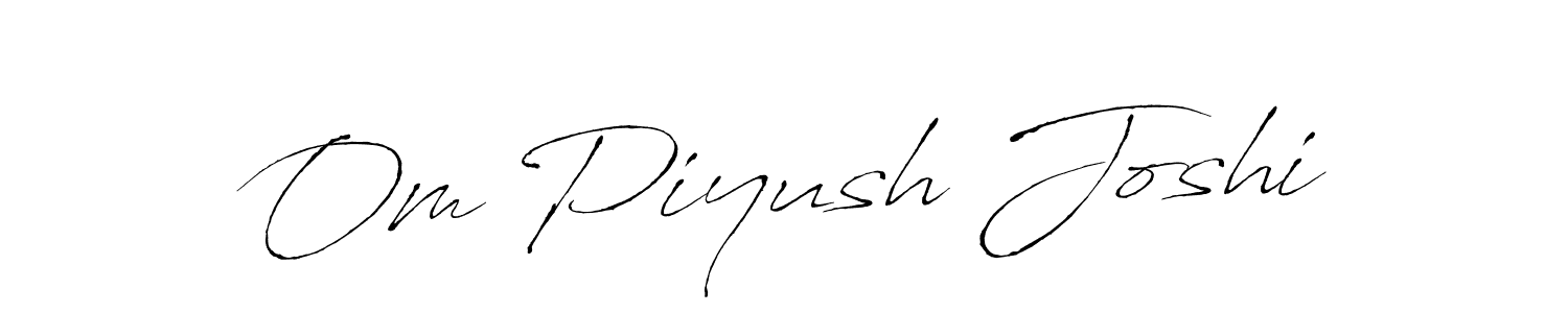 The best way (Antro_Vectra) to make a short signature is to pick only two or three words in your name. The name Om Piyush Joshi include a total of six letters. For converting this name. Om Piyush Joshi signature style 6 images and pictures png