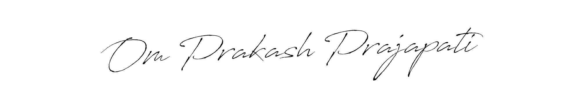 Make a short Om Prakash Prajapati signature style. Manage your documents anywhere anytime using Antro_Vectra. Create and add eSignatures, submit forms, share and send files easily. Om Prakash Prajapati signature style 6 images and pictures png