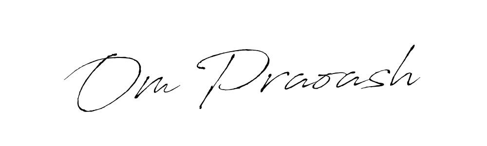 How to make Om Praoash name signature. Use Antro_Vectra style for creating short signs online. This is the latest handwritten sign. Om Praoash signature style 6 images and pictures png