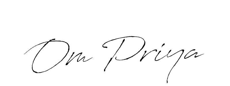 Create a beautiful signature design for name Om Priya. With this signature (Antro_Vectra) fonts, you can make a handwritten signature for free. Om Priya signature style 6 images and pictures png