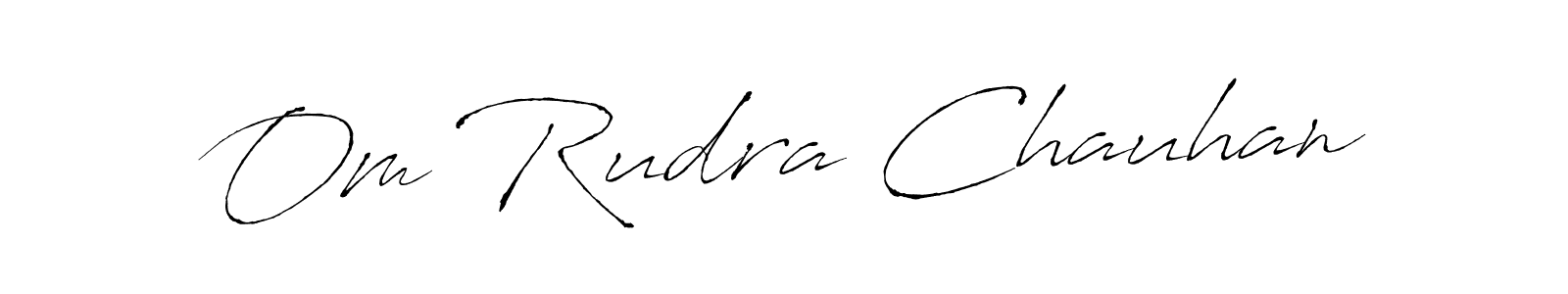 Antro_Vectra is a professional signature style that is perfect for those who want to add a touch of class to their signature. It is also a great choice for those who want to make their signature more unique. Get Om Rudra Chauhan name to fancy signature for free. Om Rudra Chauhan signature style 6 images and pictures png