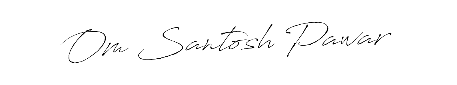 Also we have Om Santosh Pawar name is the best signature style. Create professional handwritten signature collection using Antro_Vectra autograph style. Om Santosh Pawar signature style 6 images and pictures png