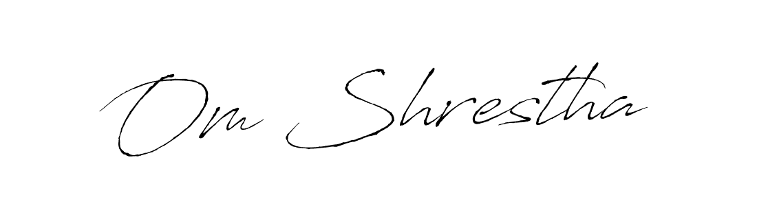 How to make Om Shrestha name signature. Use Antro_Vectra style for creating short signs online. This is the latest handwritten sign. Om Shrestha signature style 6 images and pictures png