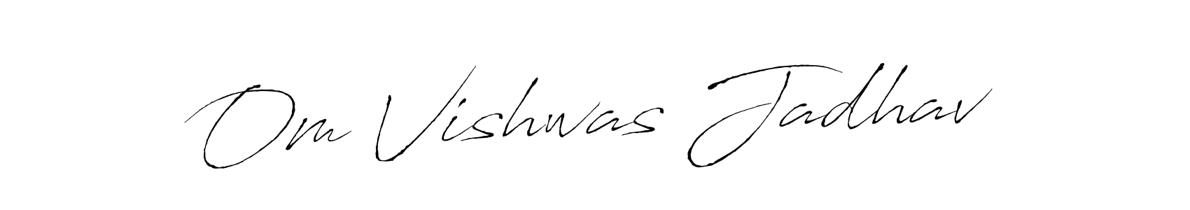 Also we have Om Vishwas Jadhav name is the best signature style. Create professional handwritten signature collection using Antro_Vectra autograph style. Om Vishwas Jadhav signature style 6 images and pictures png