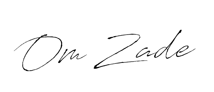 How to make Om Zade name signature. Use Antro_Vectra style for creating short signs online. This is the latest handwritten sign. Om Zade signature style 6 images and pictures png